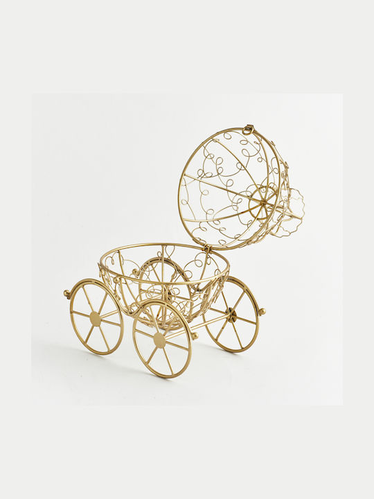 Eurolamp Christmas Metal Figure Car Gold Height 22.5cm Carriage With Crown