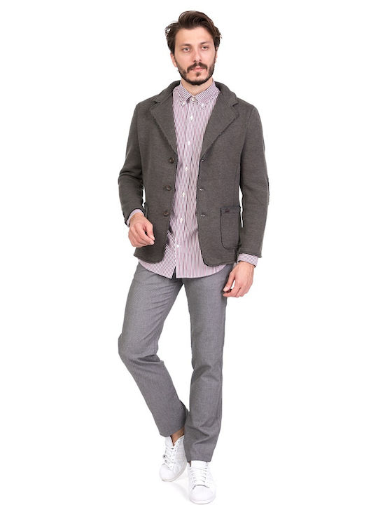Men's Winter Suit Jacket Slim Fit Gray