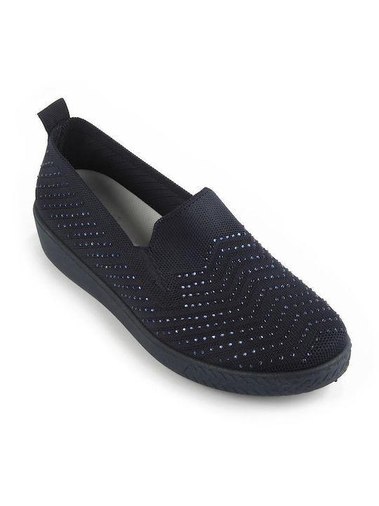 Fshoes Women's Canvas Slip-Ons Blue