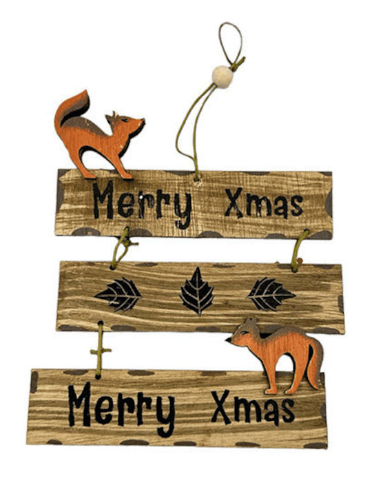 Christmas Wooden Figure inscription Beige Height 14cm
