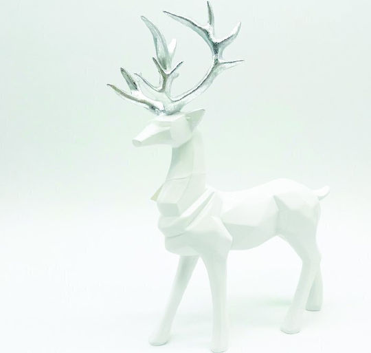 Aca Weihnachtliche Kunststoff Figur Hirsche Weiß Höhe 30cm
