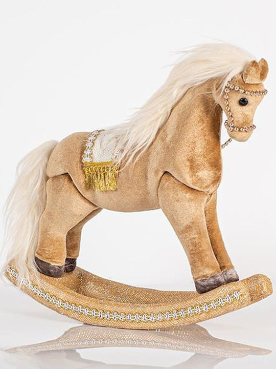 Eurolamp Weihnachtliche Stoff Figur Pferd Braun Höhe 31cm
