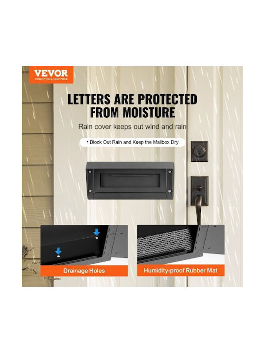 Vevor Κουτί Ρίψης Κλειδιών 12x6x16" Κλειδαριά Μαύρο Cqxbx12616inyug59v0