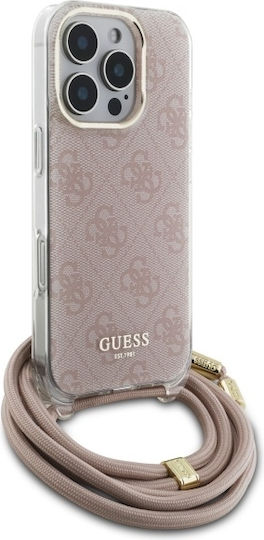 Guess Umschlag Rückseite Kunststoff mit Band Rosa (iPhone 17 Pro Max / iPhone 17 Pro / iPhone 16 Pro Max)