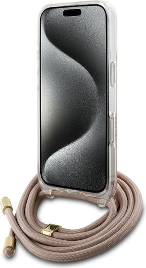 Guess Umschlag Rückseite Kunststoff mit Band Rosa (iPhone 17 Pro Max / iPhone 17 Pro / iPhone 16 Pro Max)