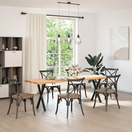 Dining Table Legs X Shape 2 Pieces Black 60x72-73 Cm Steel Black 4012912