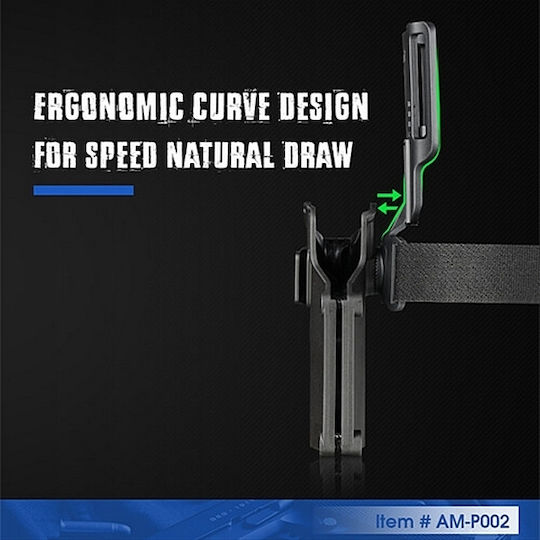 Amomax Low Ride Duty Drop Θήκη Ζώνης για Πιστόλι Μαύρη