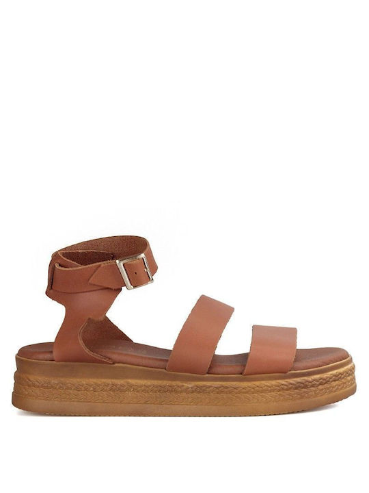 Camel Leather Handmade Flatform Sandal Amelia NK-620 Camel Camel Camel