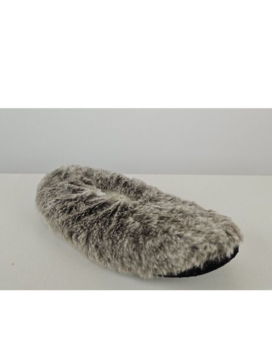 Winter Damen Hausschuhe mit Fell Gray