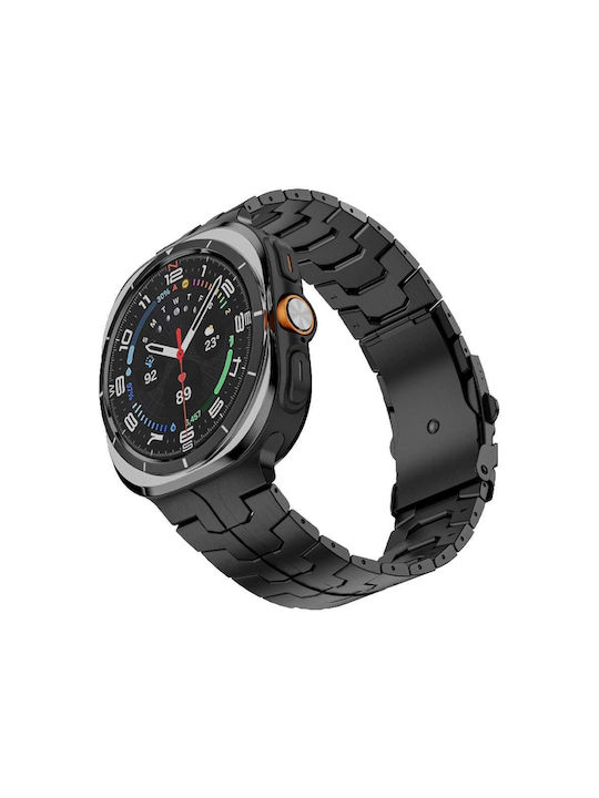 Techsuit Armband Rostfreier Stahl Schwarz (Samsung Galaxy Watch Ultra, Samsung)