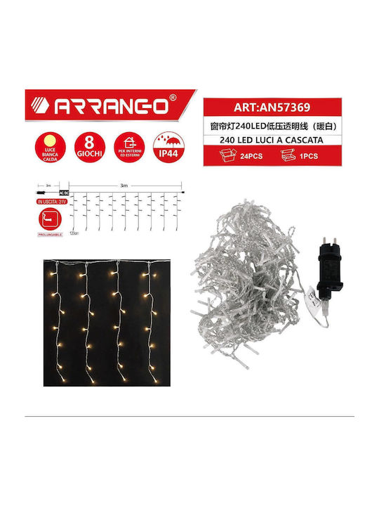 240 Lights LED 3m. x 150cm Multicolor type Curtain 1pcs