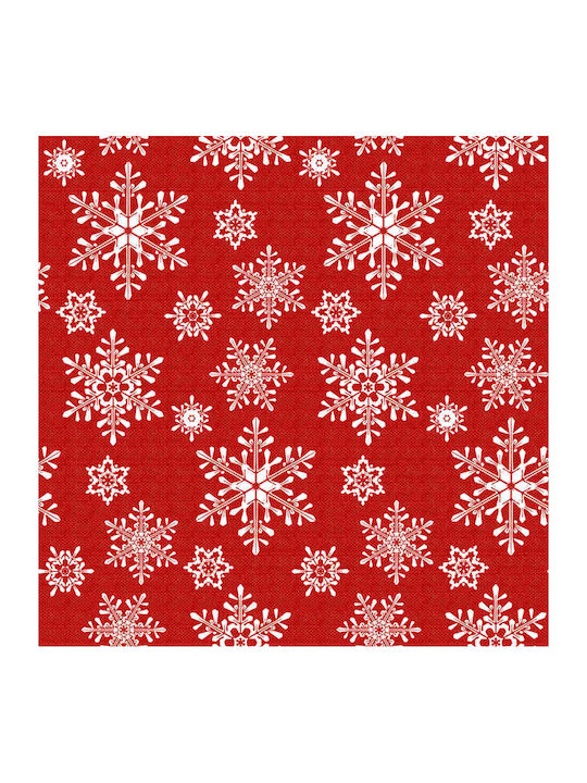 Weihnachtstischdecke Schneeflocke Rot 140 x 220 cm