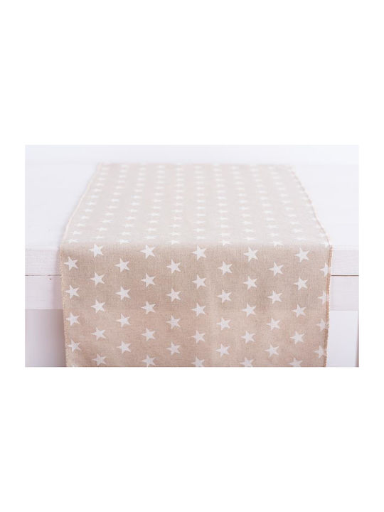 Eurolamp Christmas Tablecloth Fabric Beige L150xW35cm.