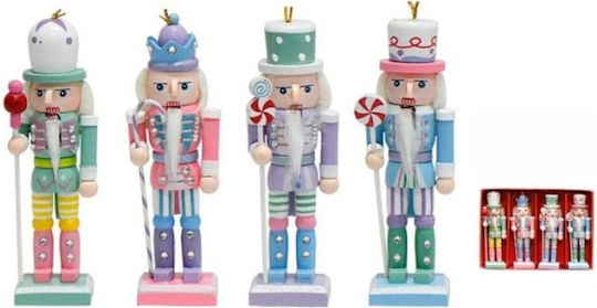 Hängender Nussknacker Ornament Hölzern Set 4Stück