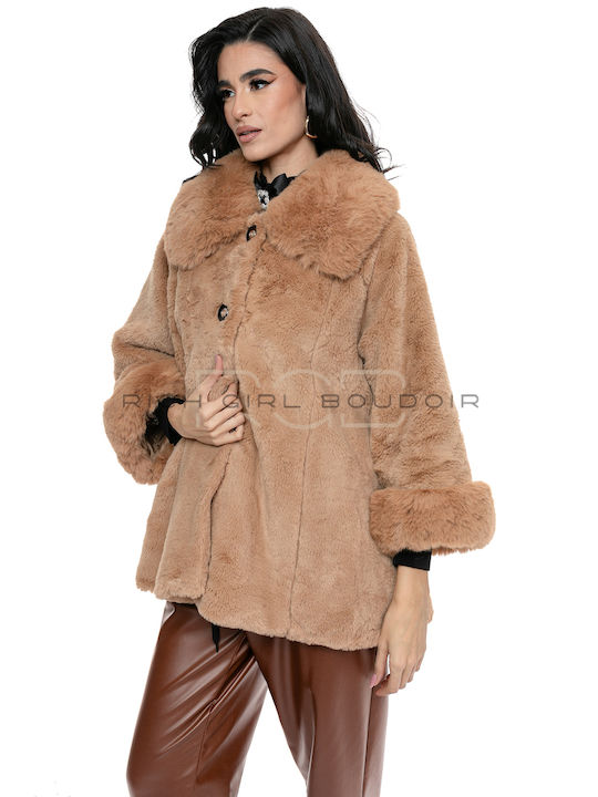 Women's Short Fur Camel