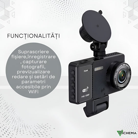 Set Camera DVR Auto 1080P cu Ecran 4" pentru Bord & Camera de Marsarier