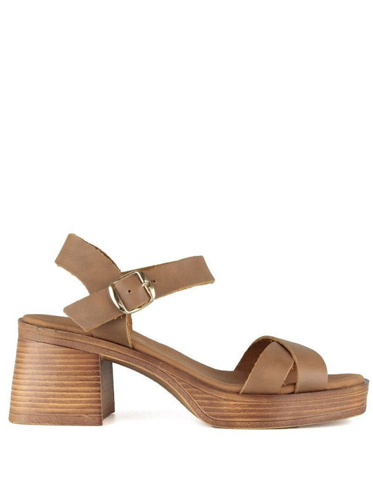 Silia D Leather Women's Sandals Brown