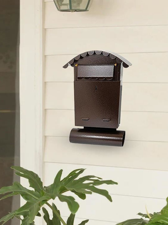 Damech Cutie Poștală pentru Exterior Inox în Culoarea Maro 24.5x7x36.5cm