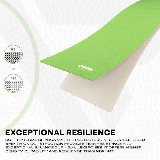 RDX Covor de exerciții fizice Yoga Verde
