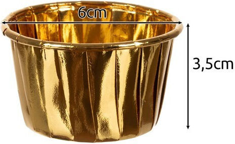 Set 50 forme de brioșe din aluminiu Zola 3,5 X 6 cm aurii