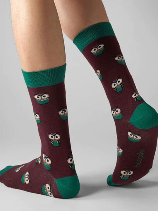 Besocks Ανδρικές Κάλτσες με Σχέδια Burgundy'''