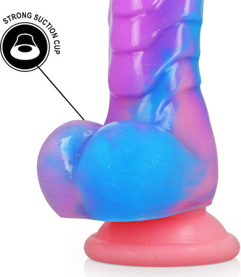 Epic Ρεαλιστικό Dildo με Όρχεις και Βεντούζα Μπλε 18cm