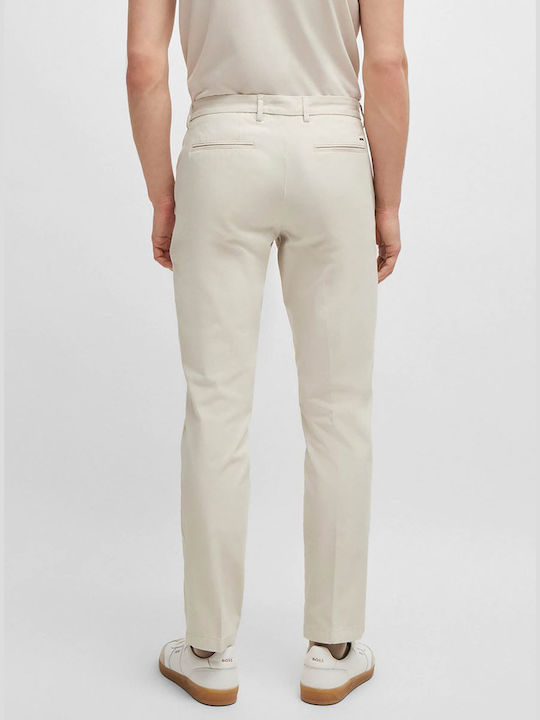 Hugo Boss Kaito1 Trousers Chino Elastic in Slim Fit Ecru