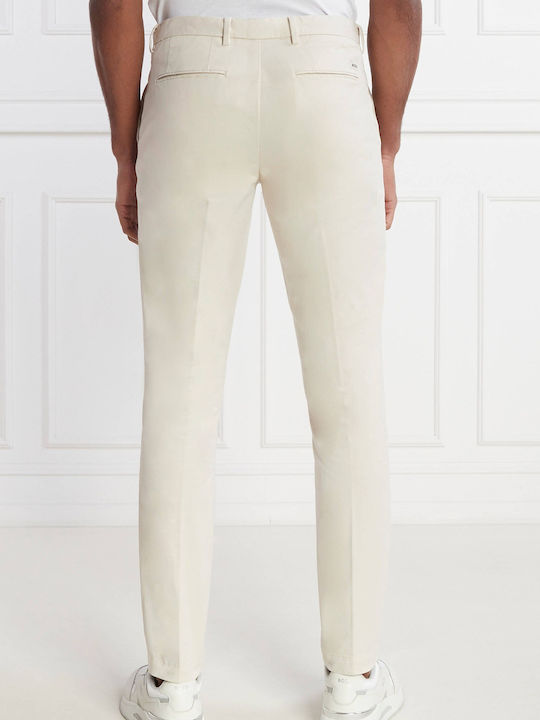 Hugo Boss Trousers Chino Elastic in Slim Fit white