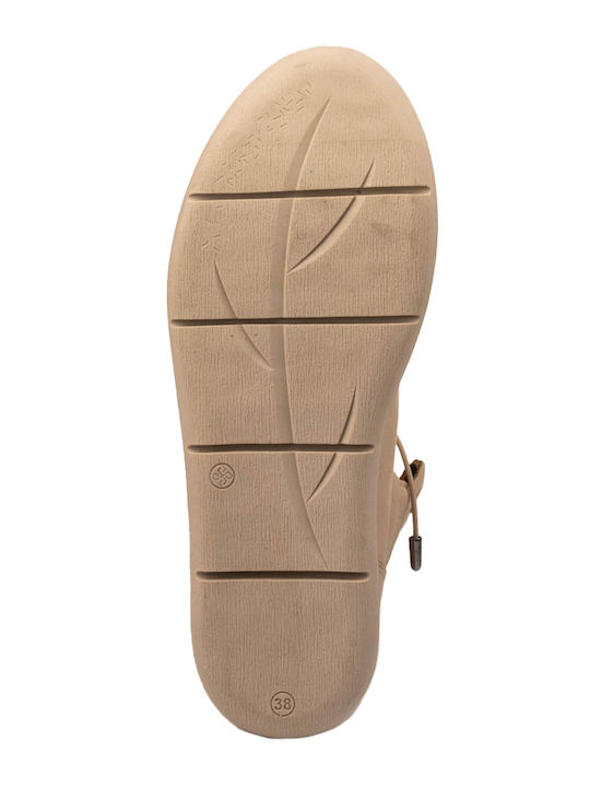 Leder Stiefeletten Damen Beige