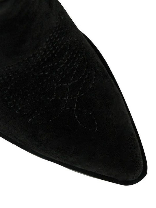 Schwarzes Wildleder-Cowboystiefel-Design
