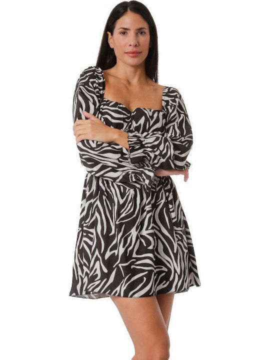 Mini Abend Damenkleid Tierdruck