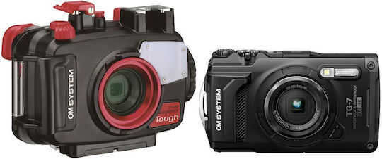 Olympus TG-7 & Olympus PT-059 Compact Φωτογραφική Μηχανή 12MP Οπτικού Ζουμ 4x με Οθόνη 3" και Ανάλυση Video 4K UHD Κόκκινη