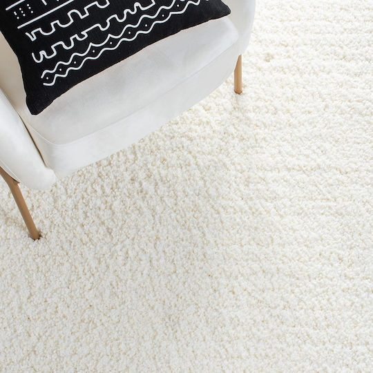 Saray Home Velvet Wohnzimmer Teppich Rechteckig Zottelig Ecru 160x230cm