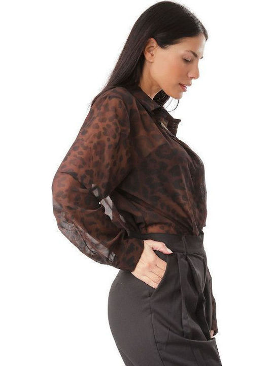Brown Animal Print Shirt