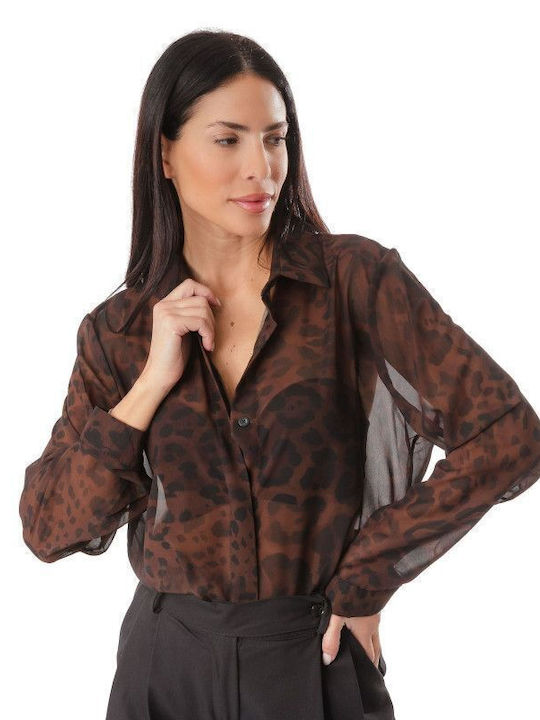Brown Animal Print Shirt