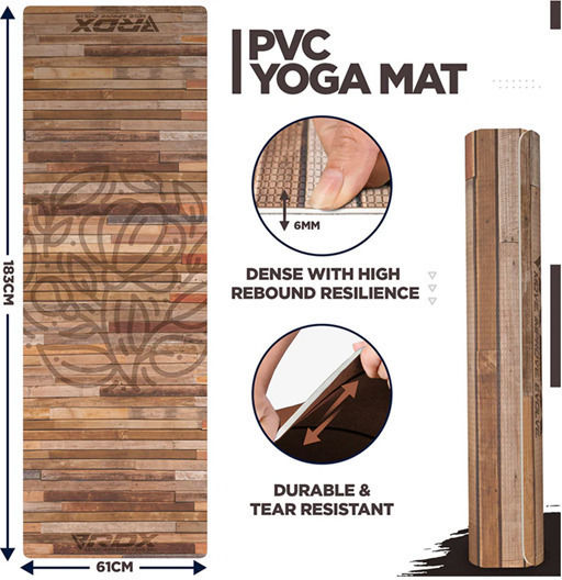 Rdx PVC йога постелка Rustic Wood D4