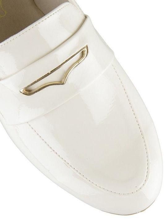Mocasini din piele lăcuită cu design de gheață