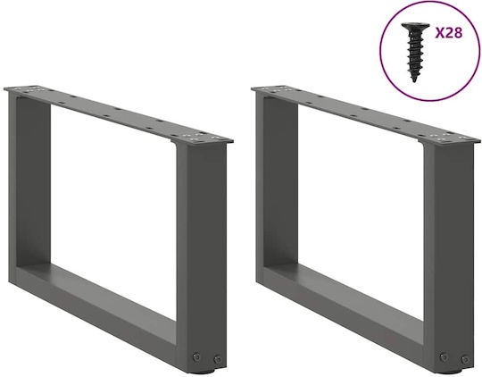 Vidaxl Couchtischbeine U-Form 2 Stk. Anthrazit 70x30-31 cm Anthrazit