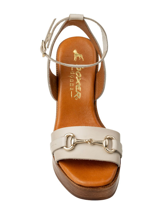 Leder Sandalen Beige