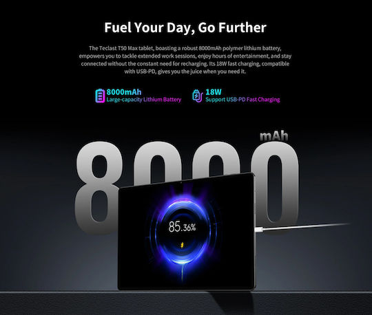 Teclast T50 Max 4G 11" Tablet (8GB/256GB) Γκρι