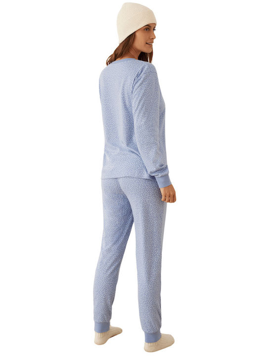 Promise Winter Women's Pyjama Set Sky Blue