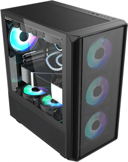 Serioux Vanguard Gaming Midi Tower Κουτί Υπολογιστή με RGB Φωτισμό Μαύρο