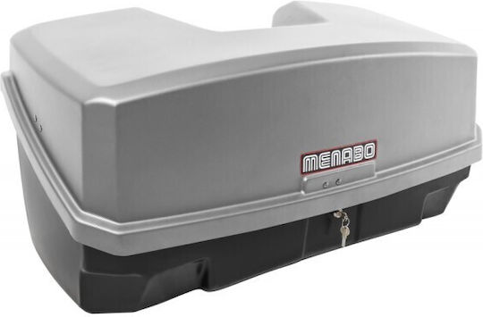 Menabo Car Tow Hitch Box with Single Opening and 300lt Capacity Silver