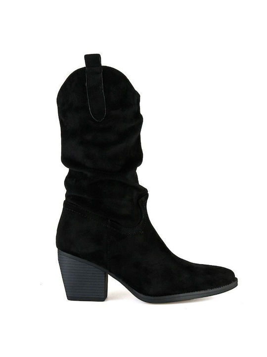 Black Suede Cowboy Boot