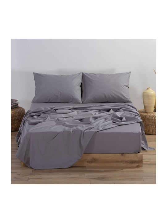 Nef-Nef Homeware Duvet Cover Cotton Single 160x240 Basic 726 L.Grey