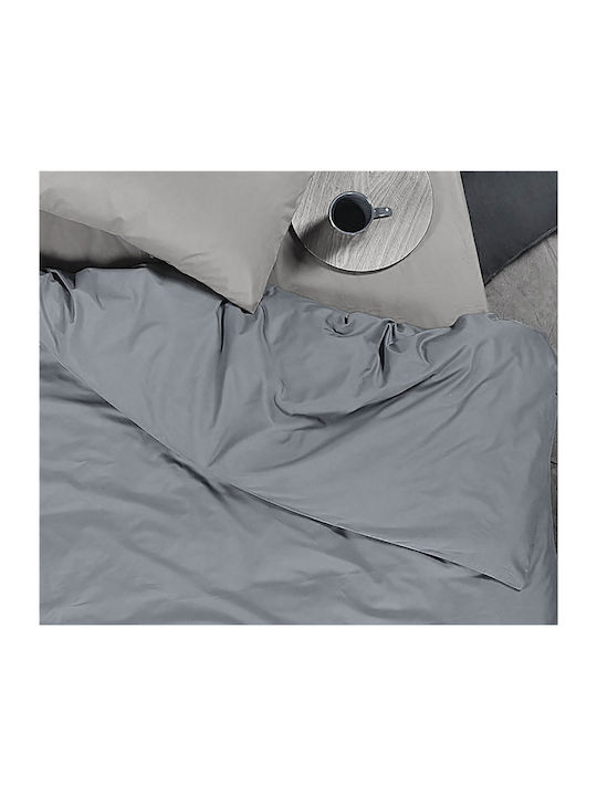 Nef-Nef Homeware Duvet Cover Cotton Single 160x240 Basic 726 L.Grey