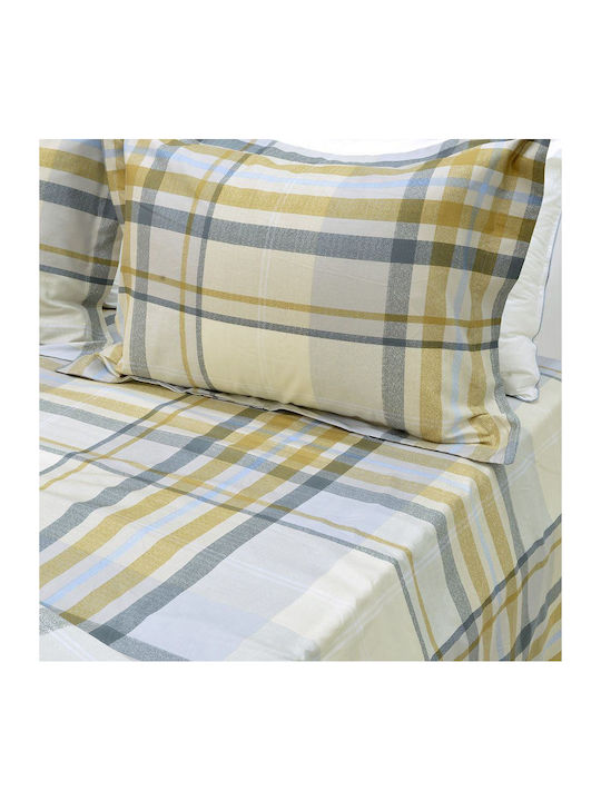 Lino Home Duvet Cover Set Cotton Satin Queen with 2 Pillowcases 220x240 Netz Beige