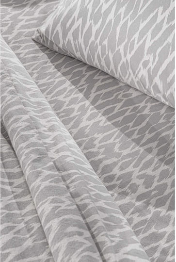 Guy Laroche Magma Baumwolle Bettbezug Set 225x245cm Übergröße mit 2 Kissenbezügen Silver