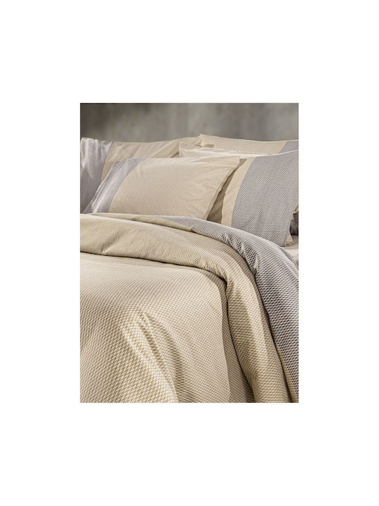 Guy Laroche Duvet Cover Set Cotton Queen with 2 Pillowcases 225x245 Verona Taupe