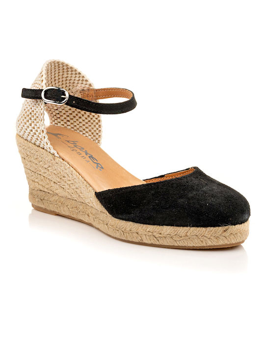 Boxer Women's Leather Platform Espadrilles Black